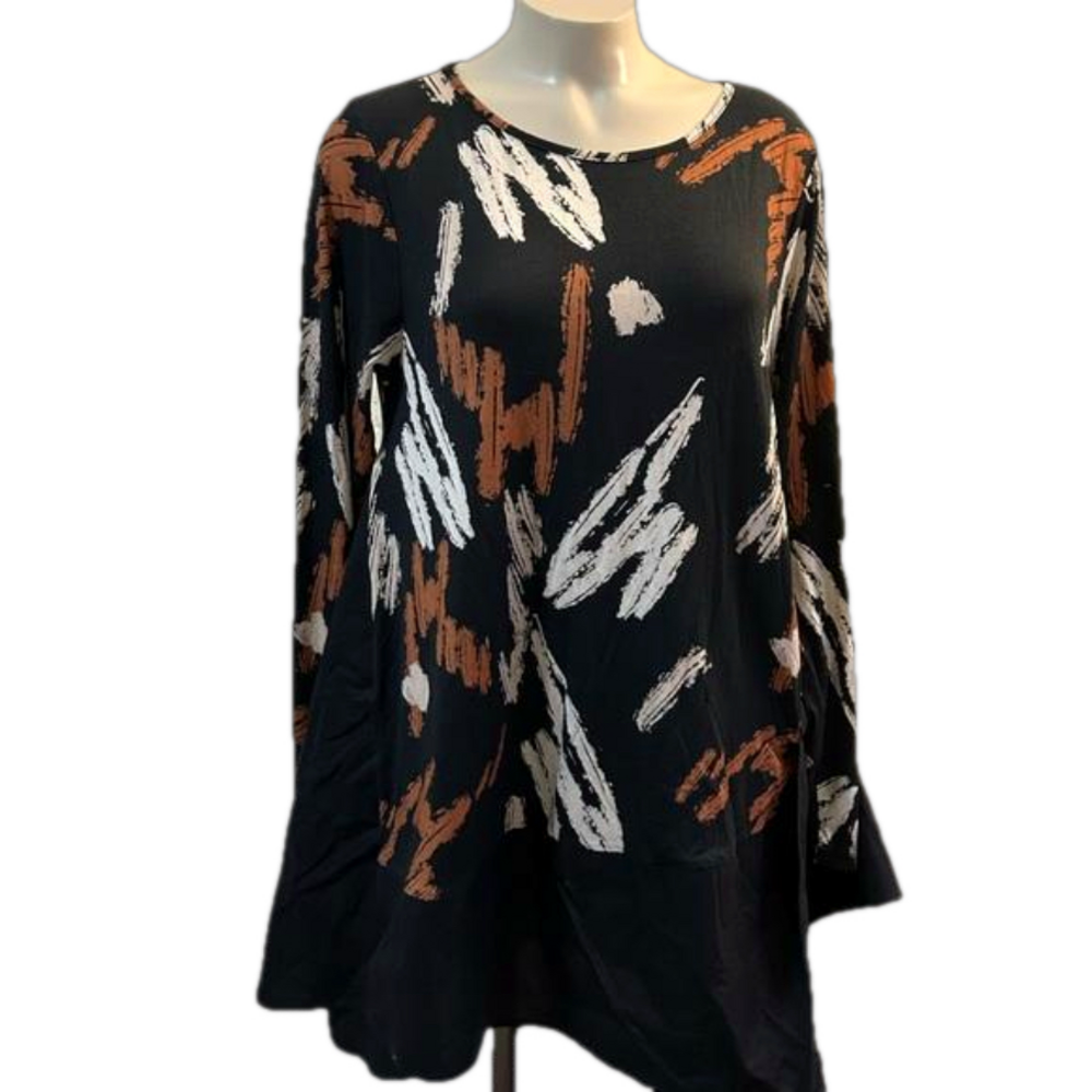 NAYA abstract cotton blend top SZ 2 made in Italy